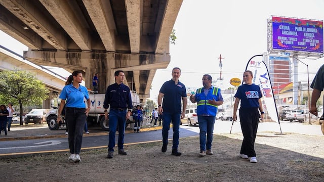 Monterrey intensifica mantenimiento integral en la avenida Alfonso Reyes.