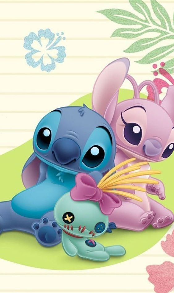 Fondo de pantalla de Stitch y su novia