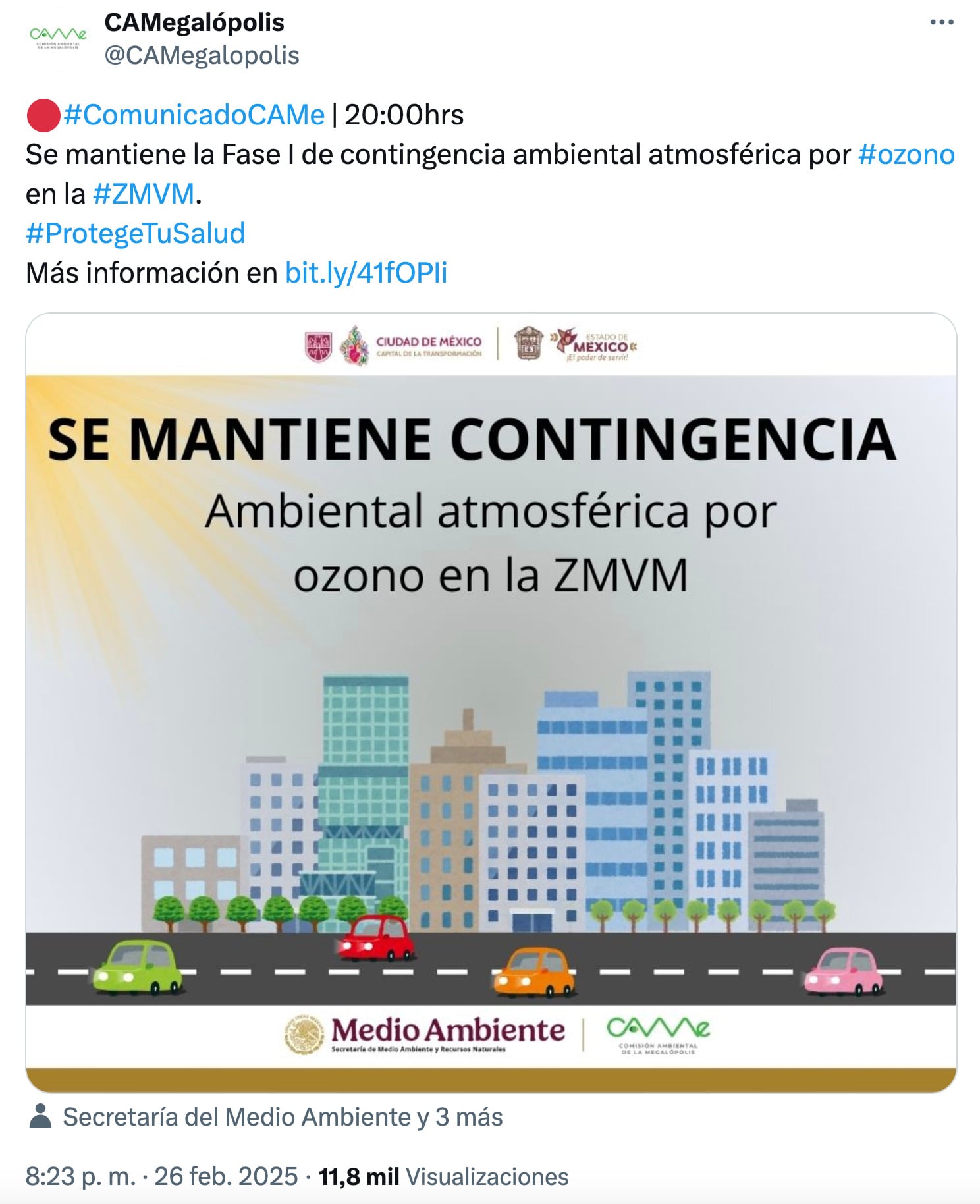 Se mantiene contingencia ambiental jueves 27 de febrero