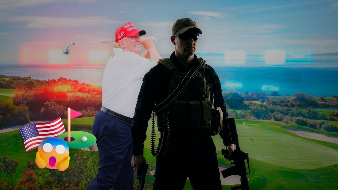 Alerta en campo de golf de Trump: detienen a hombre con un cargador lleno de balas