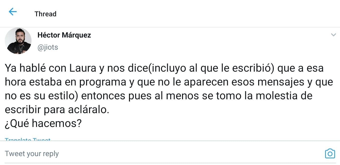 Publicación de Twitter - @Jiots
