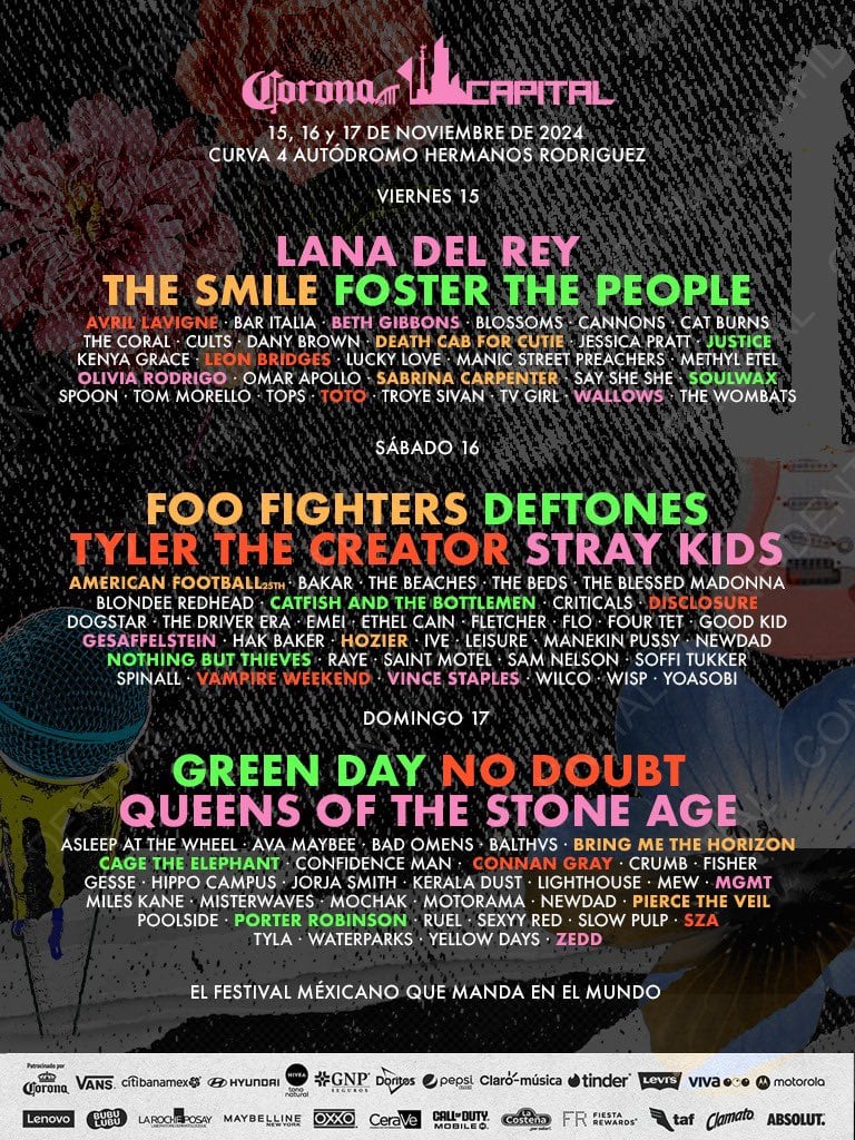 Cartel del Corona Capital 2024 filtrado: Quiénes serían los teloneros por días y line up completo