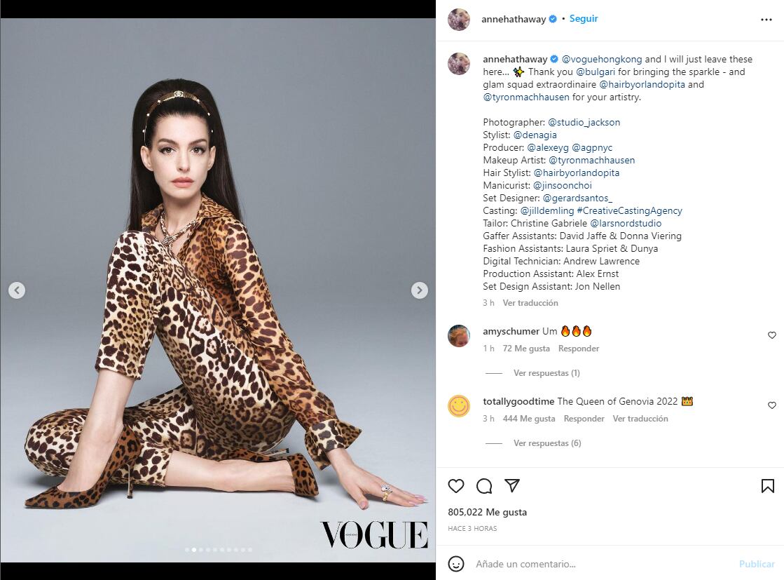 Anne Hathaway para Vogue Hong Kong