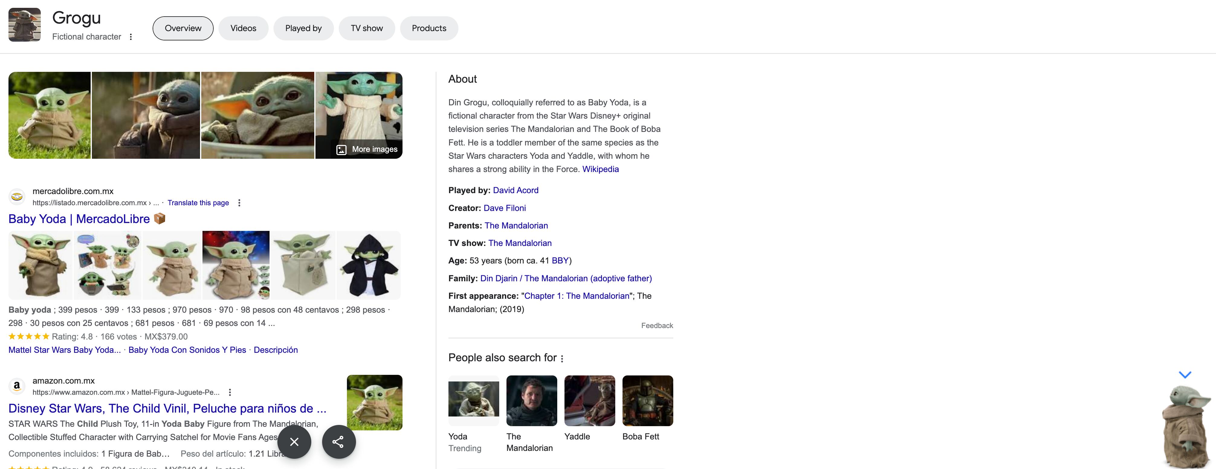Grogu en Google por el Día de Star Wars