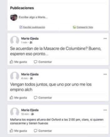 Los mensajes fueron compartidos en Facebook
