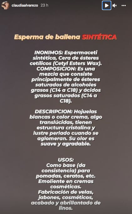 Historias de Instagram Claudia Álvarez