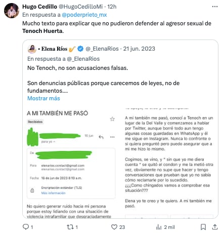 Se burlan de Tenoch Huerta