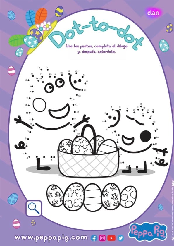 5 dibujos de Pascua de Peppa Pig para colorear que puedes imprimir