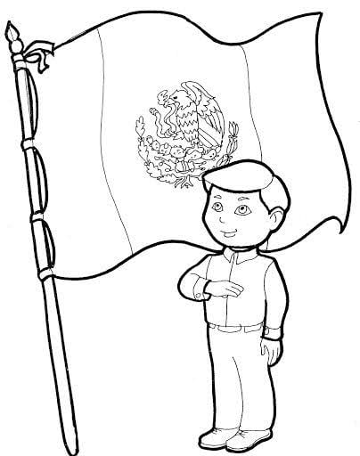 Dibujos por Día de la Bandera de México para colorear
