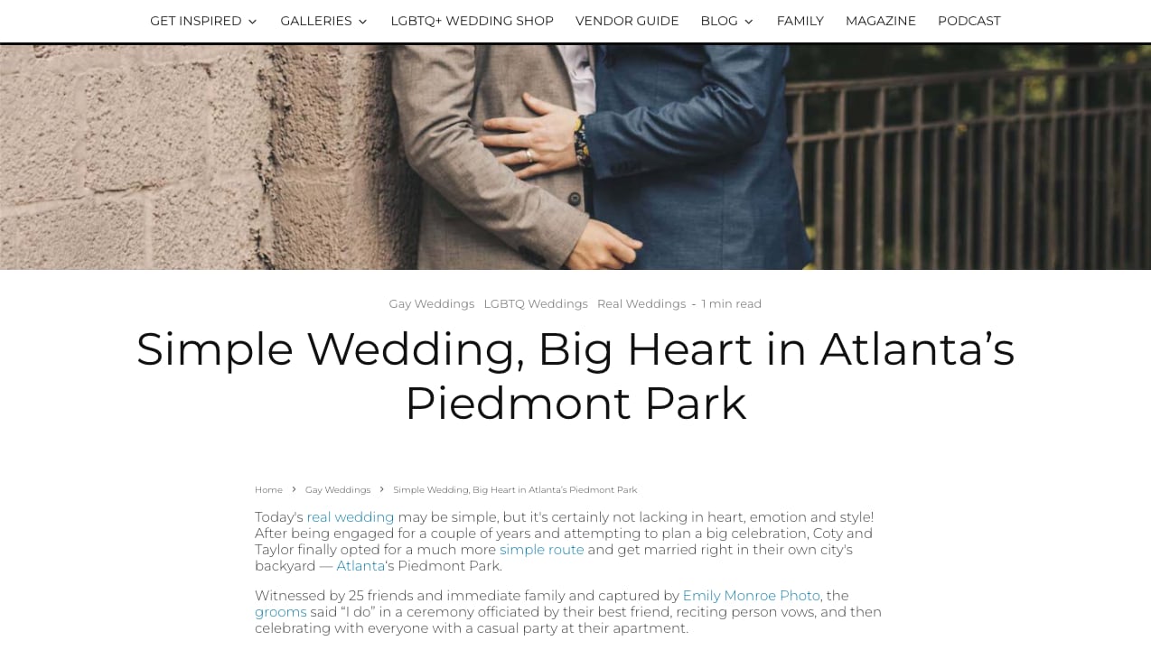 Esta es la boda que Grindr presume como su historia de éxito