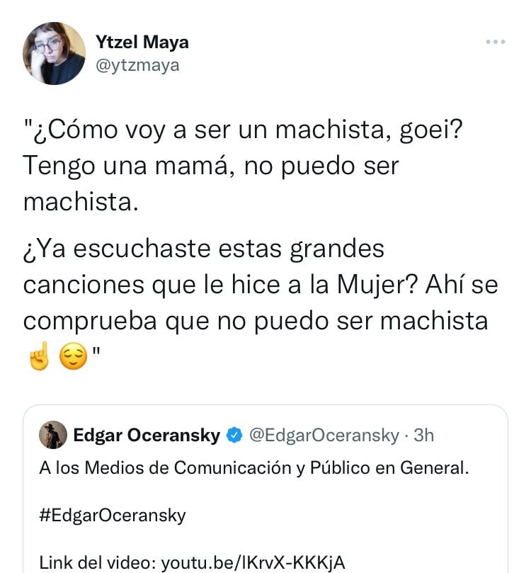 Críticas en redes contra Edgar Oceransky