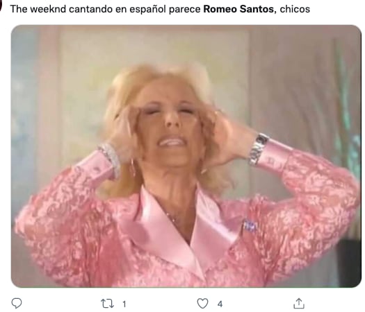 Memes de The Weeknd comparándolo con Romeo Santos