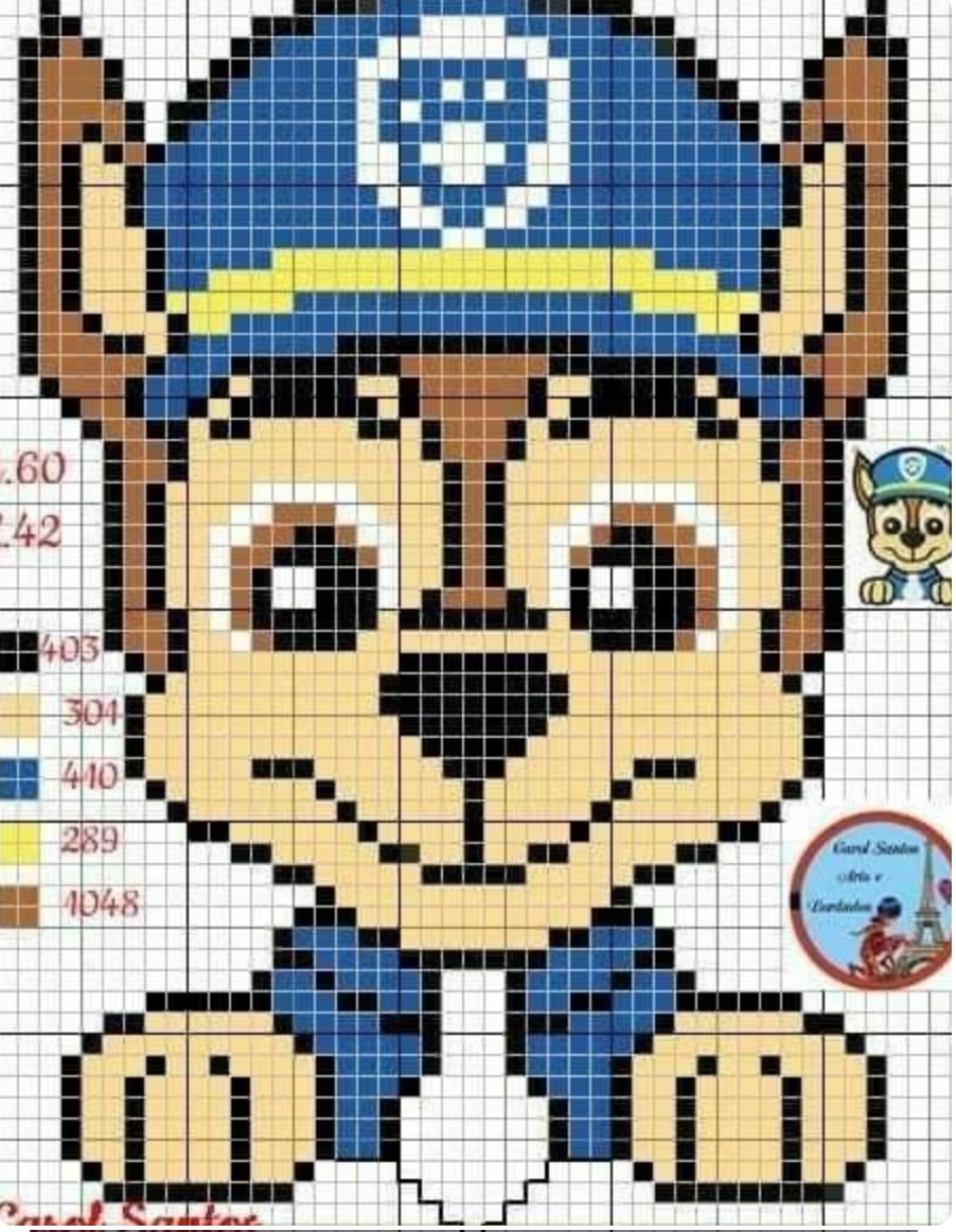 Chase de Paw Patrol para bordar