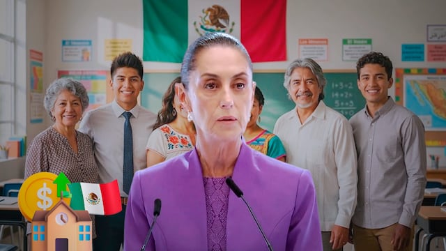 Claudia Sheinbaum dijo que los ahorros por 200 mil millones de pesos en su gobeirno han permitido los incrementos de salarios de maestros en 2025 y 2026.