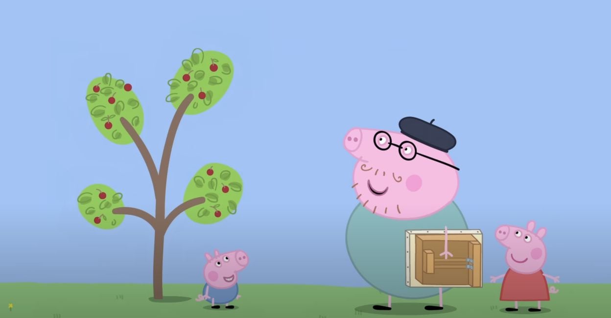 Papá Cerdito es un pintor