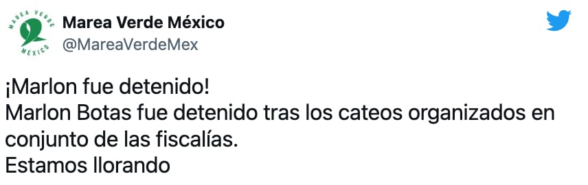 Marea Verde celebra detención de Marlon "N"