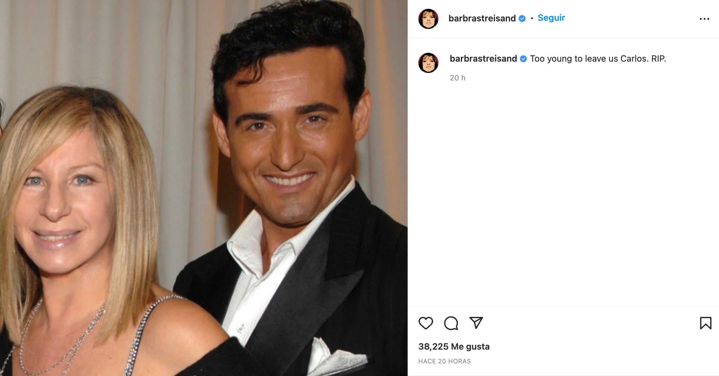 Barbra Streisand sobre muerte de Carlos Marín