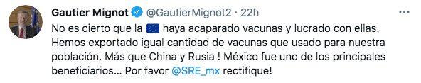 Embajador de la Unión Europea en México, Gautier Mignot