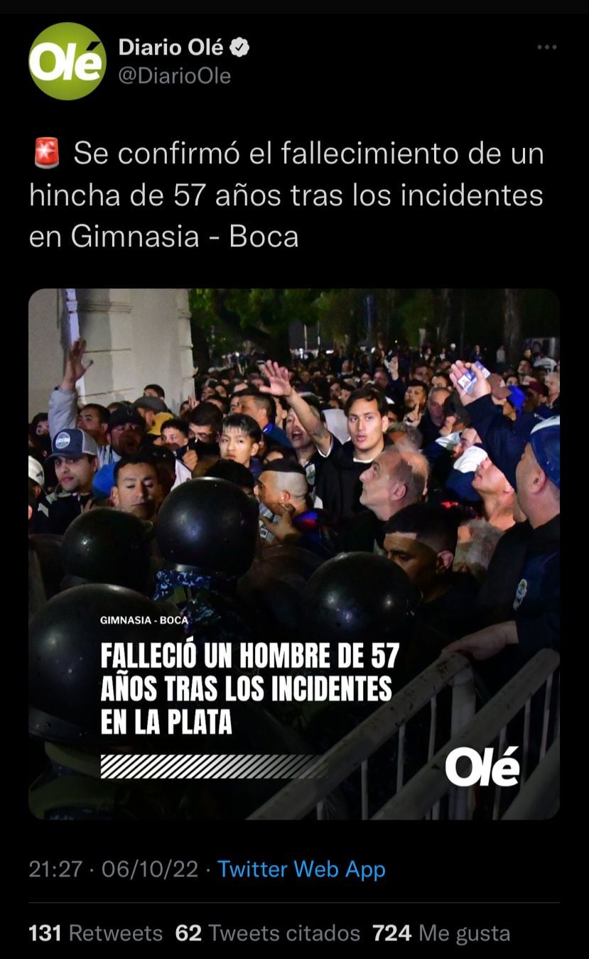 Violencia en futbol de Argentina.