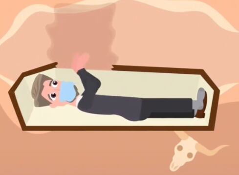 Animación de ¿qué hacer si te entierran vivo?
