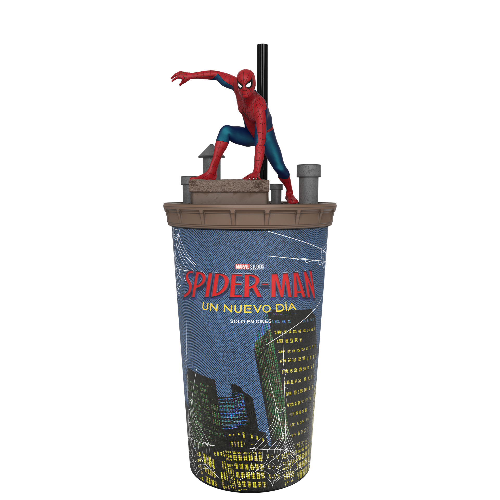 Palomera y vasos coleccionables en Cinépolis de Spider-Man: Un Nuevo Día