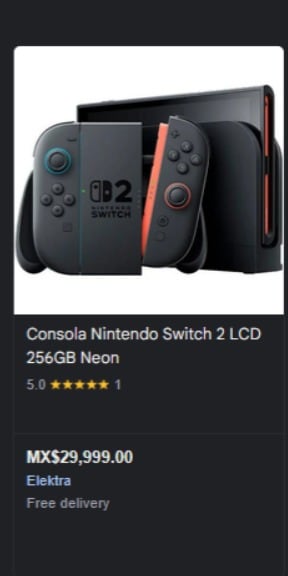 Nintendo Switch 2 en Elektra