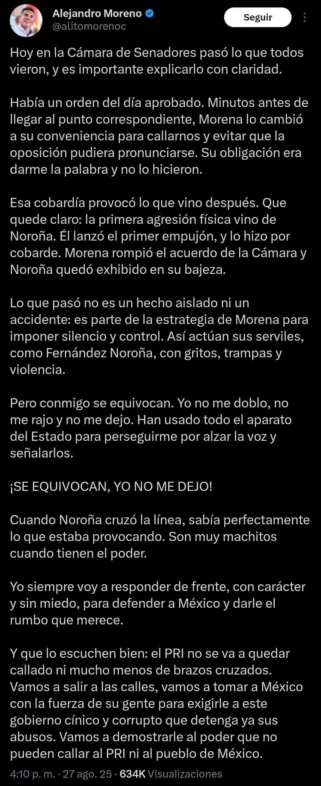 Alito Moreno vs Noroña