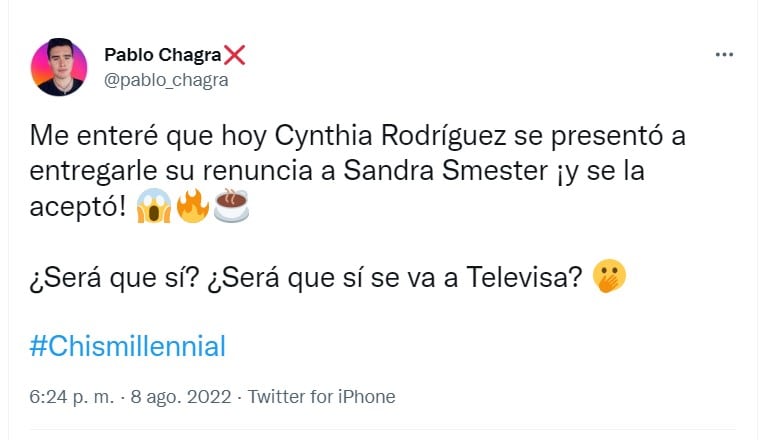 Tuit de Pablo Chagra
