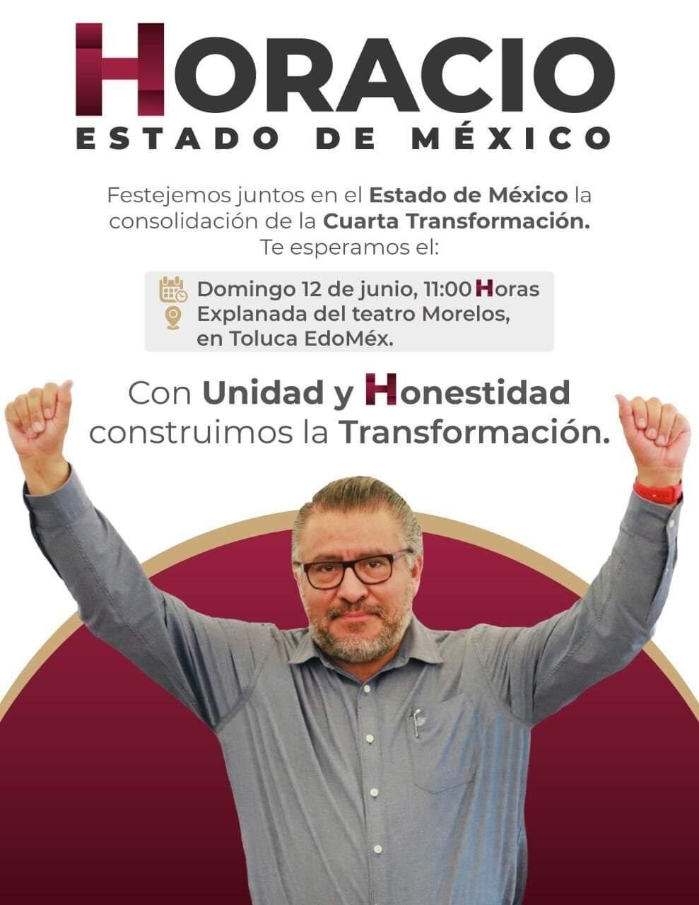 Horacio Duarte va con todo por la candidatura de Morena en el Estado de México
