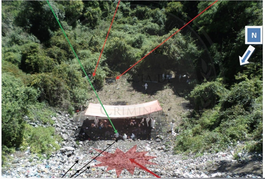 PGR afirma que a partir de análisis lógicos y causales, los 43 estudiantes de la Normal Rural de Ayotzinapa fueron privados de la libertad, calcinados y sus restos arrojados al Río San Juan en el municipio de Cocula. Foto: PGR/Cuartoscuro