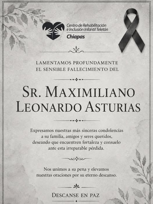 Muere Maximiliano Leonardo Asturias
