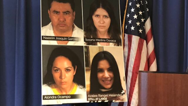 Naasón Joaquín, Alondra Margarita Ocampo, Azalea Rangel Meléndez y Susana Medina. Búsqueda infructuosa.