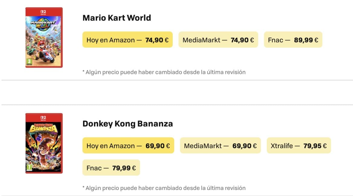 Rebaja juegos Nintendo Switch 2 Europa