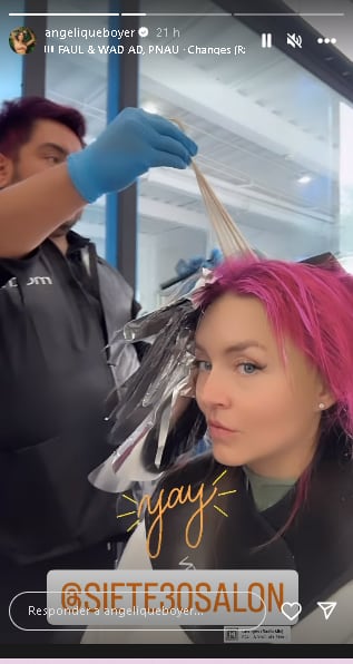 Angelique Boyer se pinta el cabello de rosa ¿Por Vico Paz?