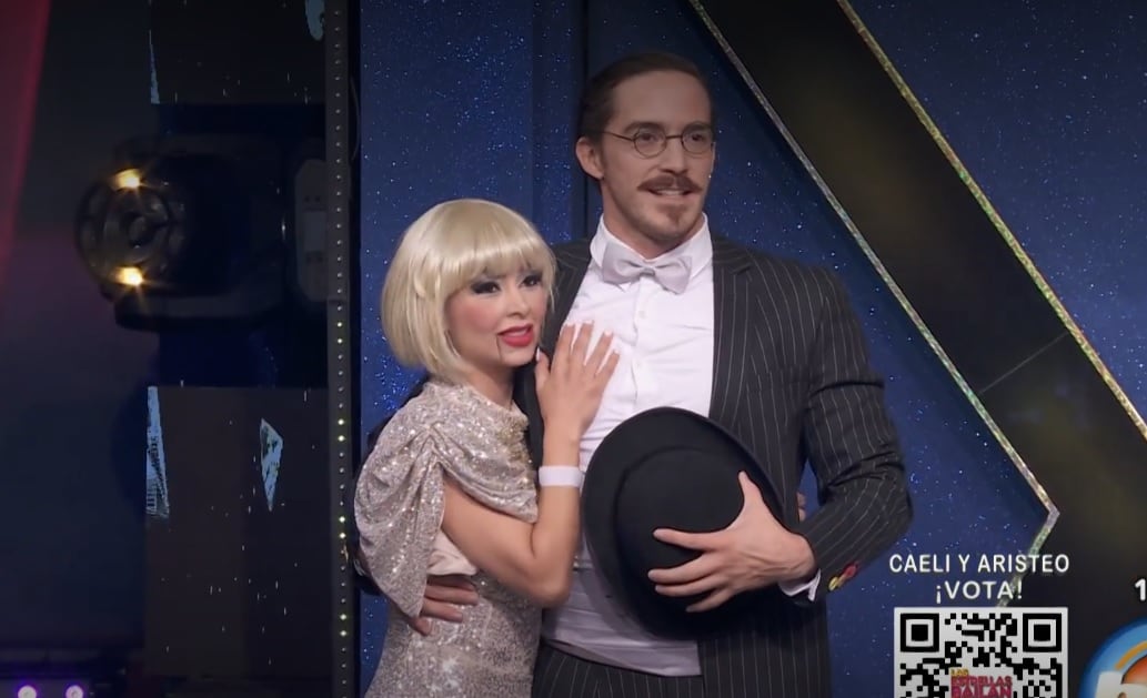 Caeli y Aristeo Cázares en Las estrellas Bailan en Hoy.