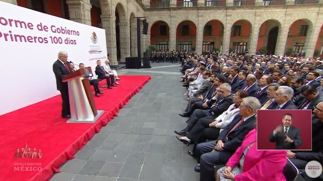 Andrés Manuel López Obrador en informe de 100 días.