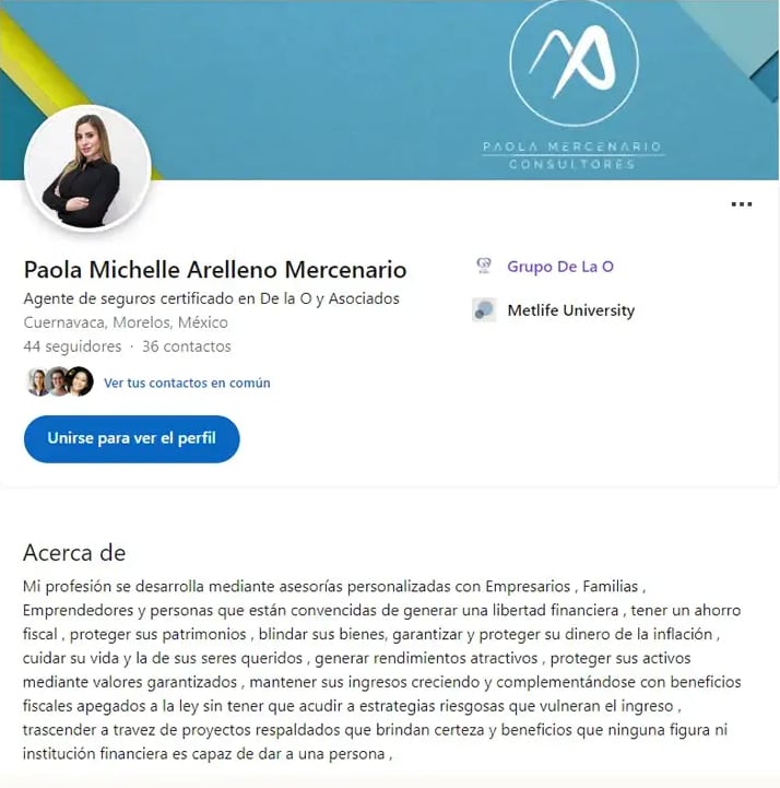 ¿Quién es Paola Michelle Arellano Mercenario?
