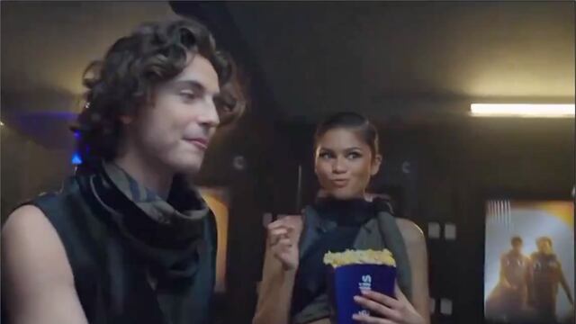 comercial de Cinépolis con Zendaya y Timothée Chalamet