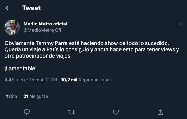 Tammy Parra termina su relación y Medio Metro opina al respecto