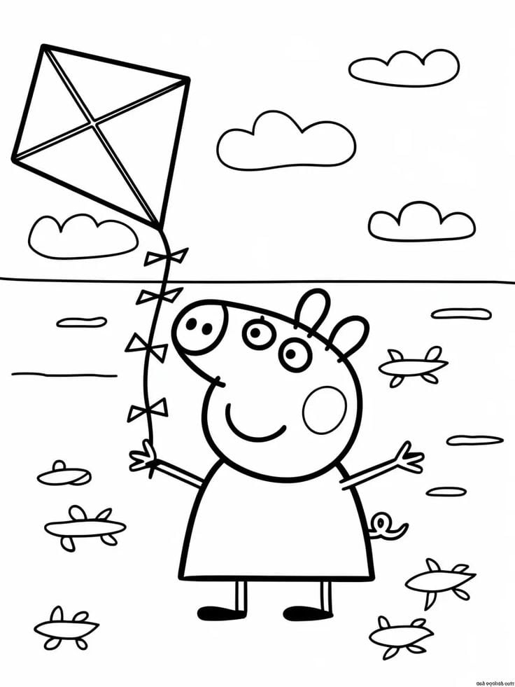 Dibujos de Peppa Pig haciendo manualidades