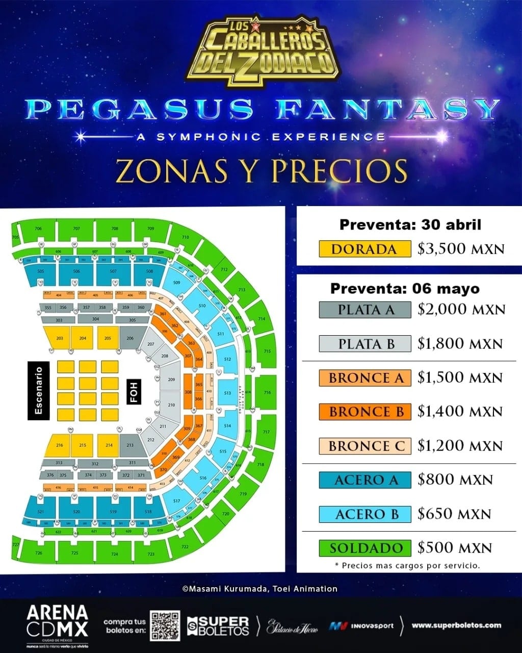 Boletos concierto Saint Seiya