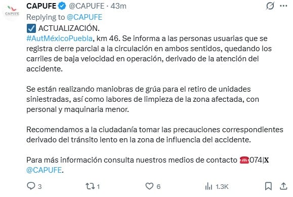 Accidente en la México-Puebla deja dos muertos tras volcadura de tráiler