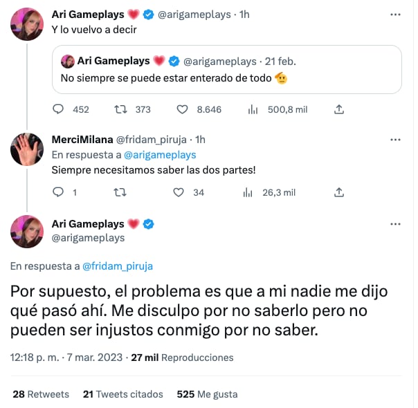 Ari Gameplays se disculpa por defender a Coscu