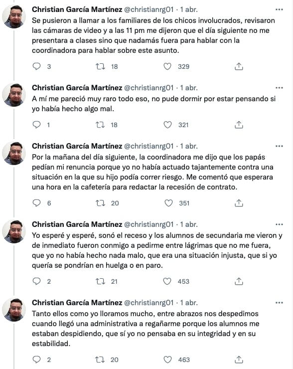 Maestro narra su despido injustificado