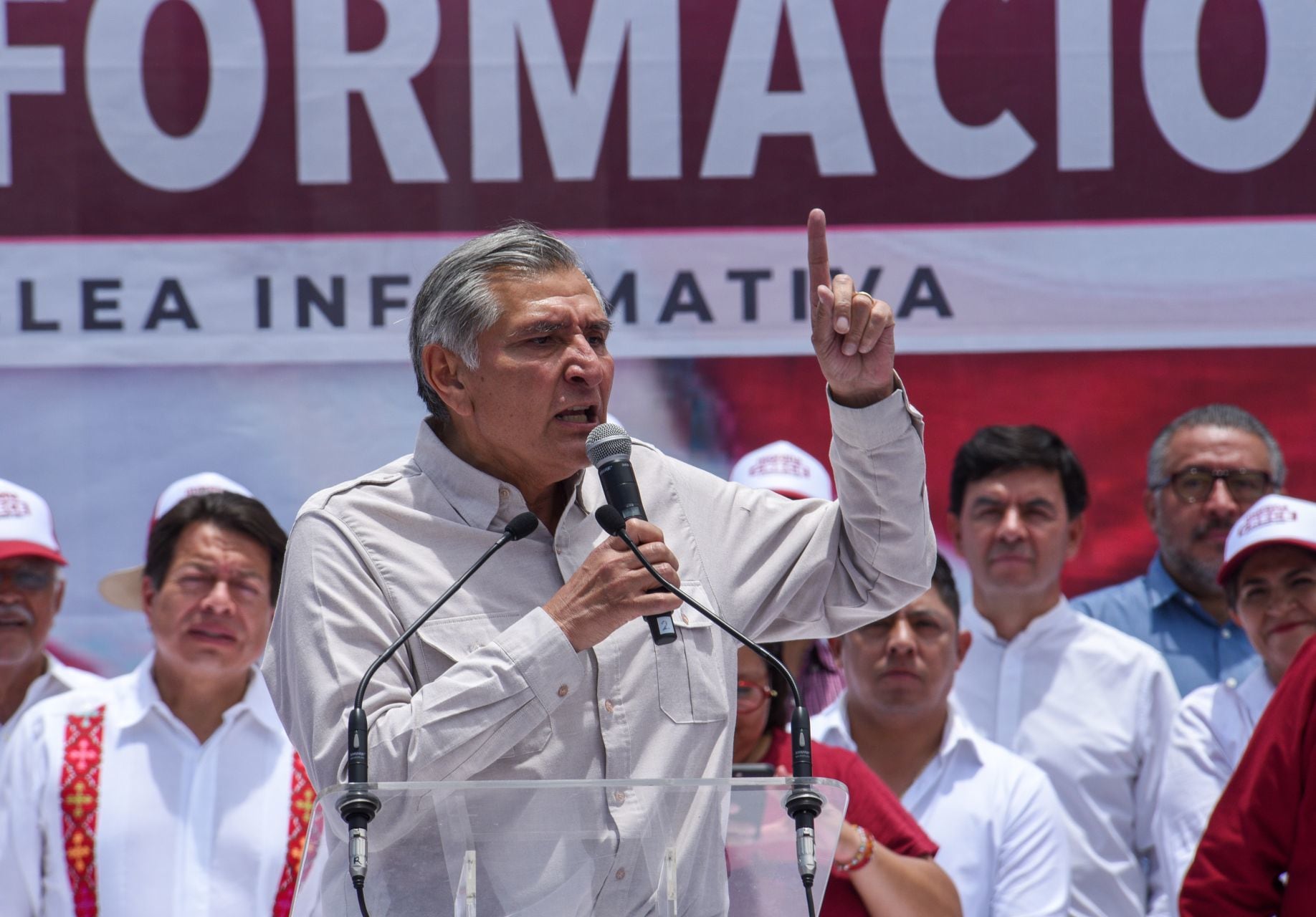 Adán Augusto López, secretario de Gobernación, en el mitin de Morena del Estado de México del 12 de junio de 2022