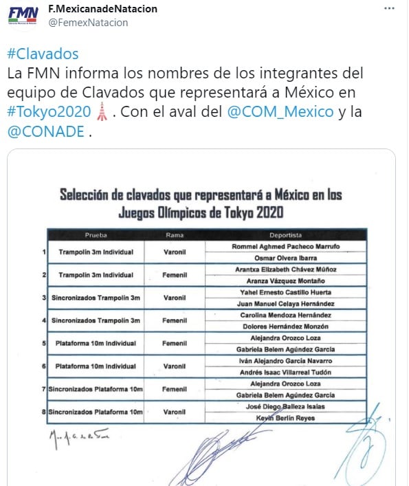 Los clavadistas que irán a Tokio 2021