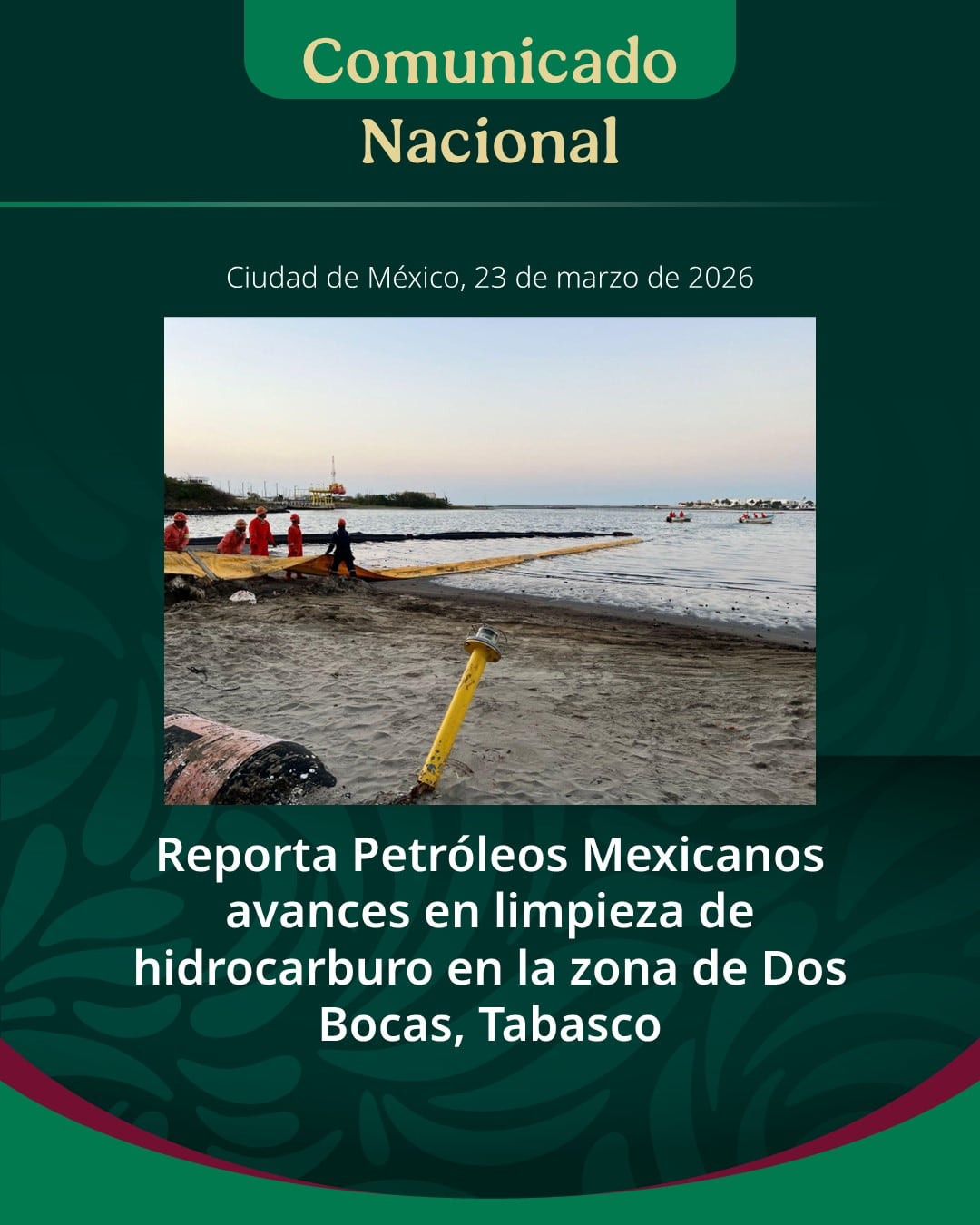 Pemex sobre avances en recuperación de Río Seco