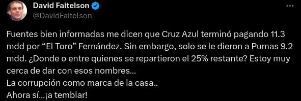 David Faitelson sobre el traspaso del Toro Fernández