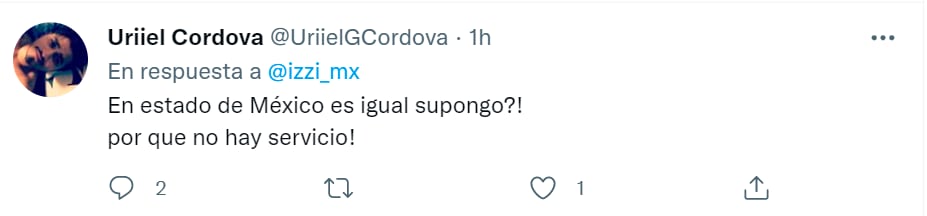 Comentarios de queja de la falta de servicio de Izzi