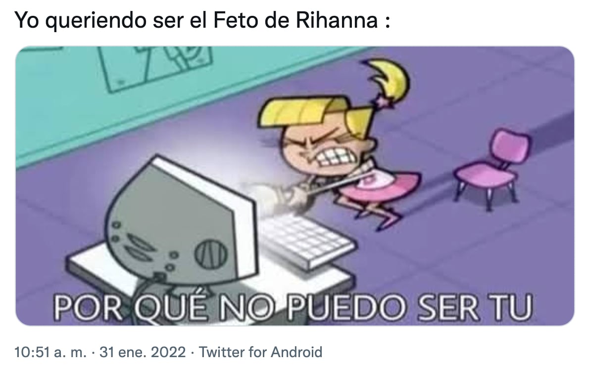 Meme sobre el embarazo de Rihanna